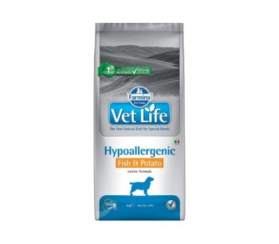 Farmina Vet Life Dog Hypoallergenic Fish & Potato сухой корм для собак при пищевой аллергии с рыбой и картофелем