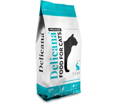 Delicana Сухой корм для взрослых кошек, кролик