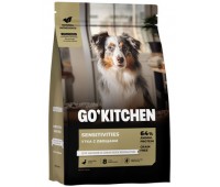 GO'KITCHEN утка с овощами, полнорационный беззерновой сухой корм для щенков и собак всех возрастов с уткой для чувствительного пищеварения