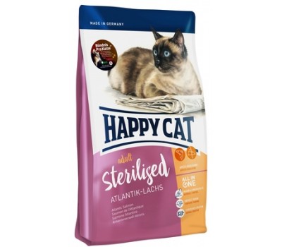 Хеппи Кет Happy cat для кастрированных котов и кошек, с атлантическим лососем